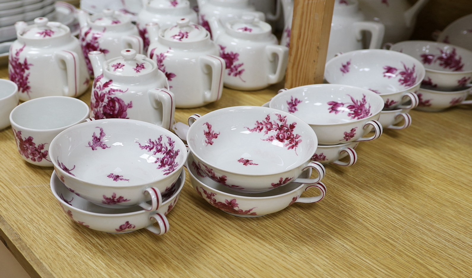 An extensive Haviland and Aluminite Limoges porcelain dinner, tea and coffee service